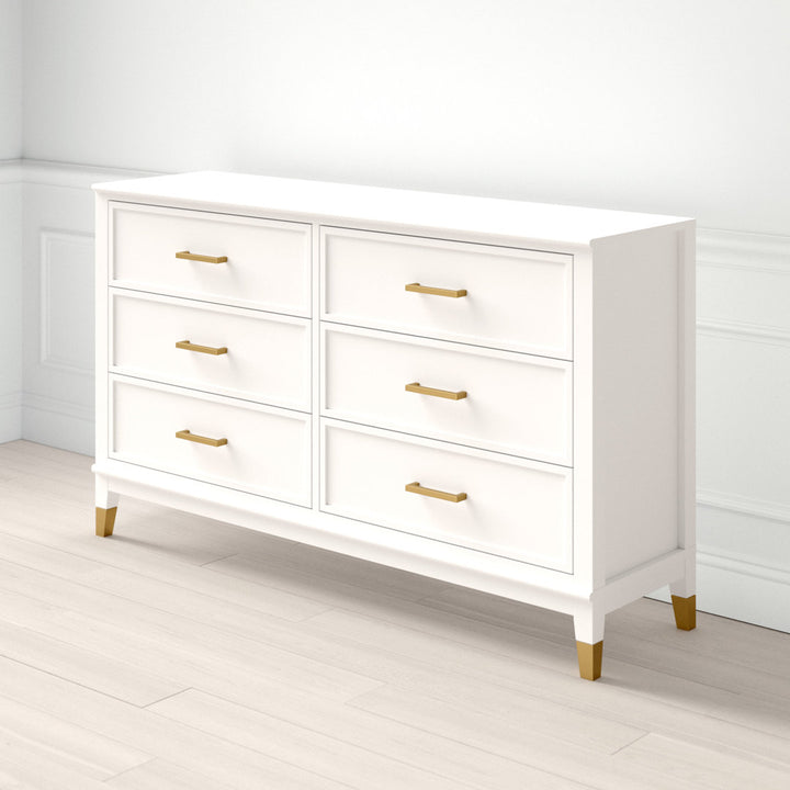 Westerleigh 6 Drawer 56.77" W Double Dresser CosmoLiving by Cosmopolitan Color: White