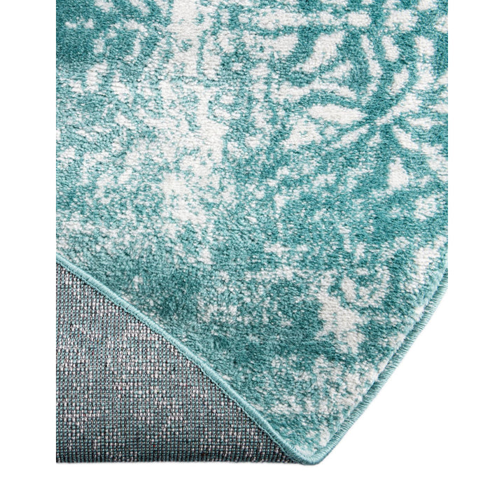 Coblitz Damask Turquoise Area Rug Dakota Fields Rug Size: Oval 7'10" x 10'