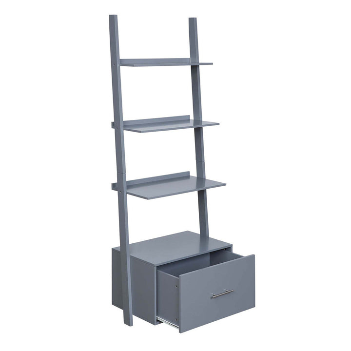 69'' H x 24.75'' W Solid Wood Ladder Bookcase Ebern Designs Color: Gray