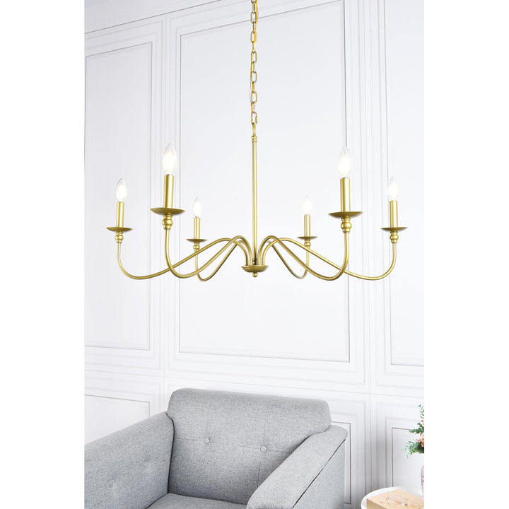 Ableton 6 - Light Candle Style Classic / Traditional Chandelier Birch Lane™ Size: 18" H x 30" W x 30" D Finish: Brass