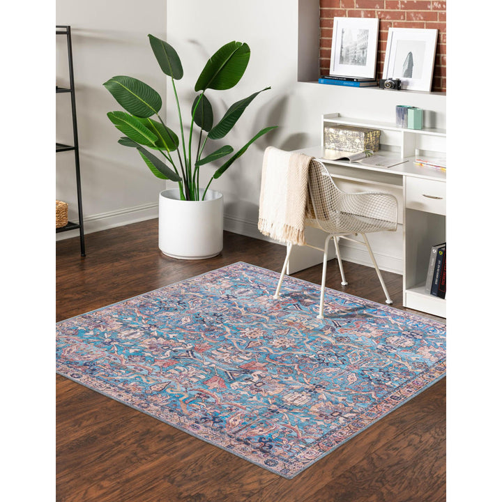 Enger Blue Area Rug Mistana™ Rug Size: Square 7'3"