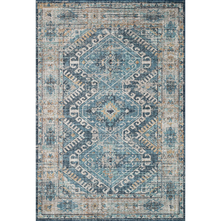 Gelo Oriental Denim/Gray Area Rug Bungalow Rose Rug Size: Round 8'