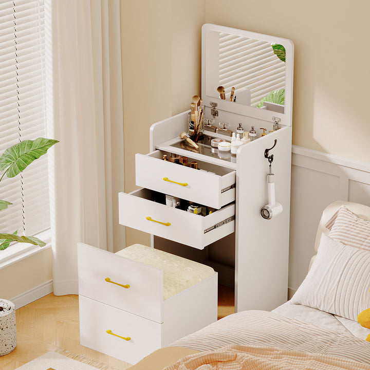 Alexius Vanity Ebern Designs Color: White