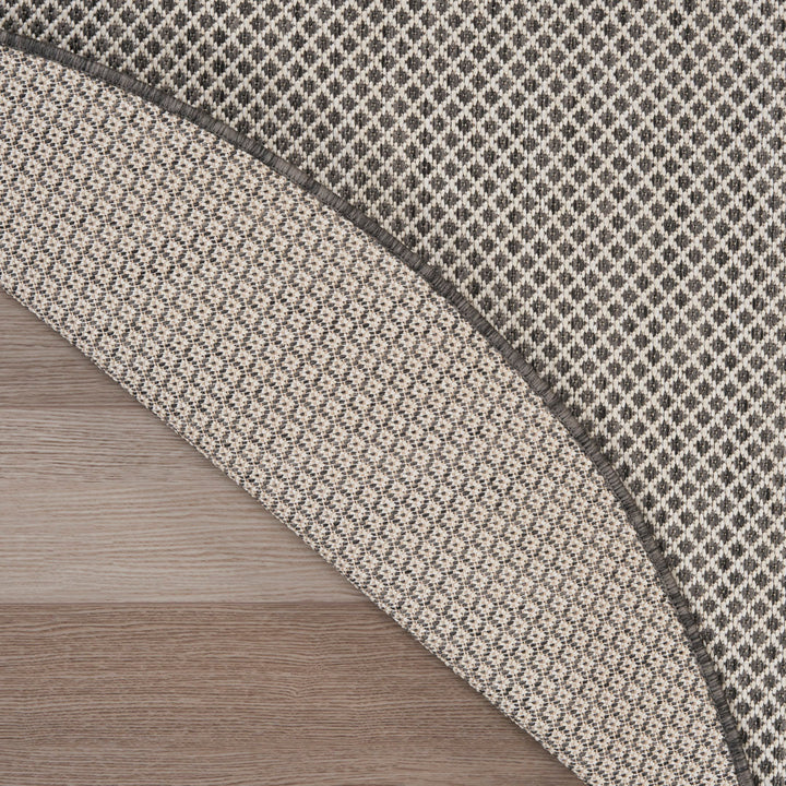 Leia Ivory/Charcoal Gray Indoor / Outdoor Area Rug Sand & Stable™ Rug Size: Oval 5' x 8'