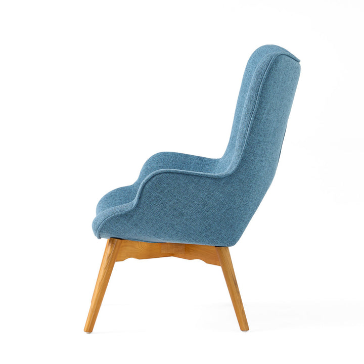 Dayon 68.58Cm Wide Tufted Polyester Lounge Chair and Ottoman George Oliver Fabric: Muted Blue  Polyester Blend