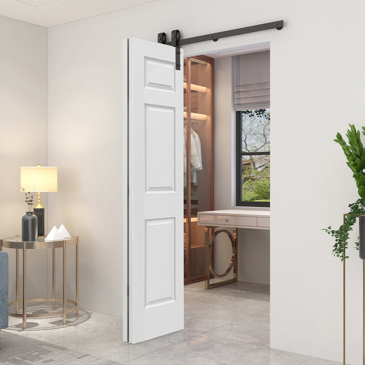 Paneled MDF Composite Bifold Barn Door with Installation Hardware Kit Calhome Size: 36" x 80" Finish: White