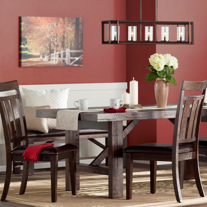 Jacorri Upholstered Slat Back Side Chair in Rustic Chocolate (Set of 2) Loon Peak®