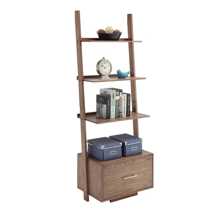 69'' H x 24.75'' W Solid Wood Ladder Bookcase Ebern Designs Color: Driftwood