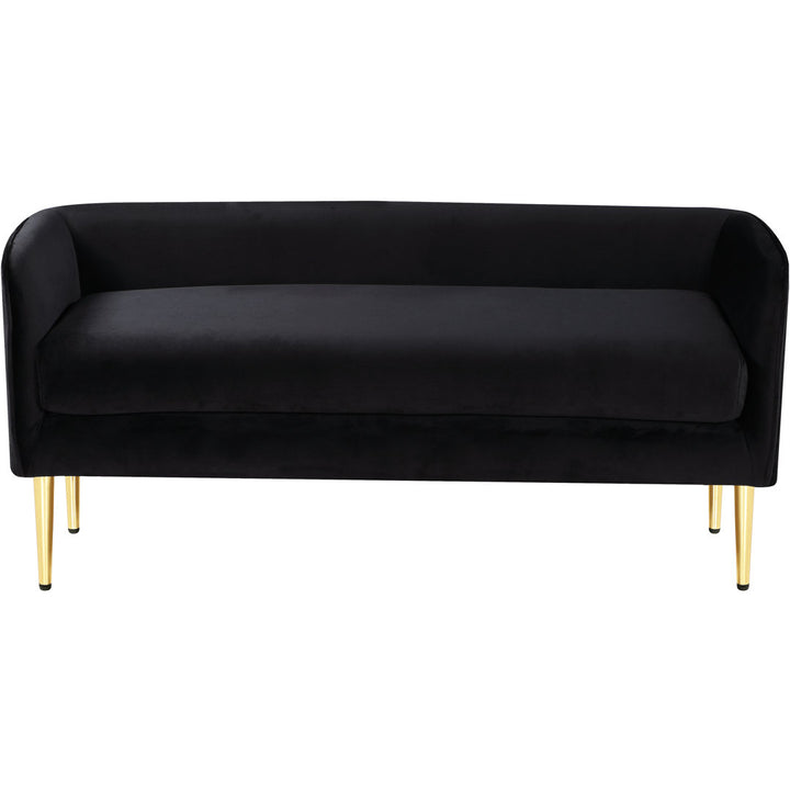 Manuel Upholstered Bench Everly Quinn Color: Living Black Velvet