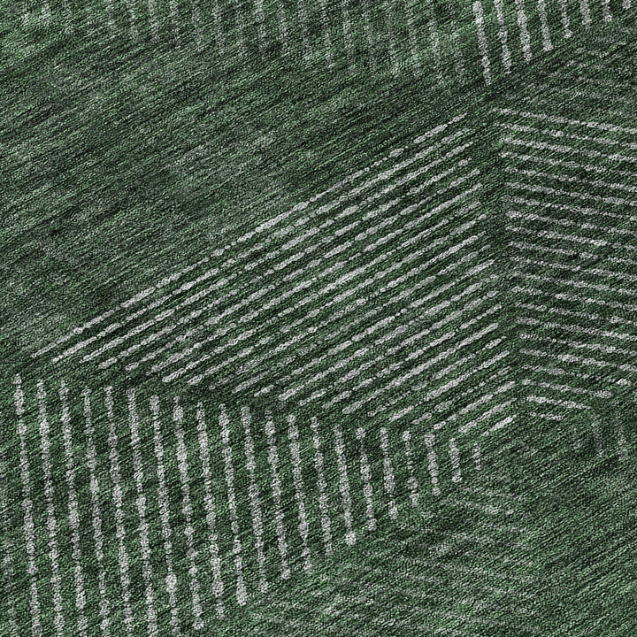 Malchow Geometric Machine Woven Polyester Indoor / Outdoor Area Rug in Green Langley Street® Rug Size: Rectangle 8' x 10'