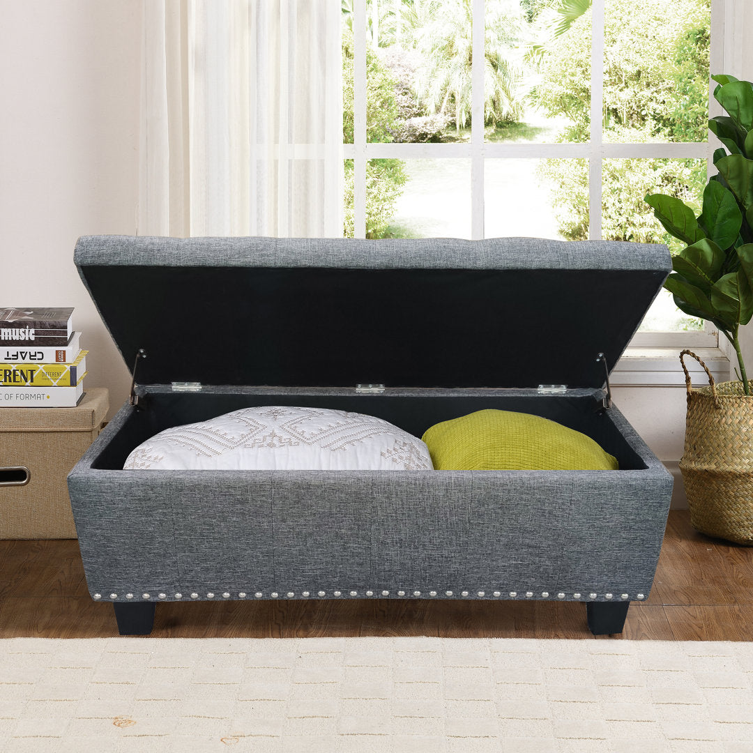 Hubler Upholstered Flip Top Storage Bench Andover Mills™