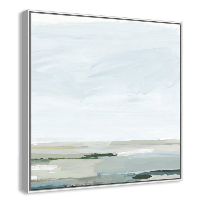 Pure Stillness - Floater Frame Painting Print on Canvas Joss & Main Size: 37.5" H x 37.5" W x 2" D Format: White