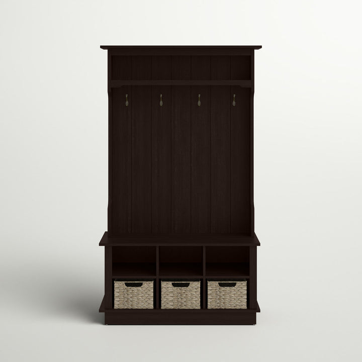 Bridget Hall Tree with Open Storage Sand & Stable™ Color: Midnight Cherry