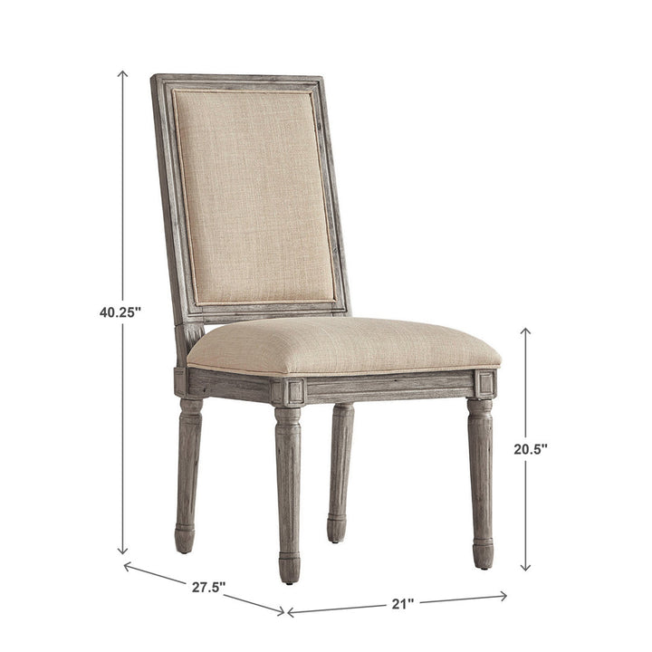 Libretto Solid Wood Side Chair (Set of 2) Kelly Clarkson Home Upholstery Color: Beige, Leg Color: Antique Gray Oak