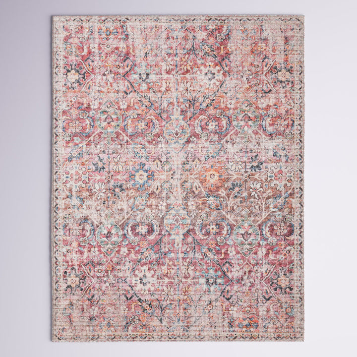 Engelhardt Floral Machine Made Power Loom Chenille Area Rug in Ivory/Pink Mistana™ Rug Size: Rectangle 2' x 3'