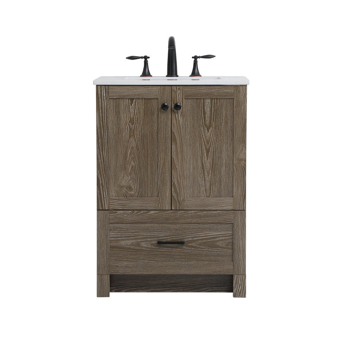 Ahmed 24" D x 19'' D x 34'' H Single Bathroom Vanity Sand & Stable™ Base Finish: Weathered Oak