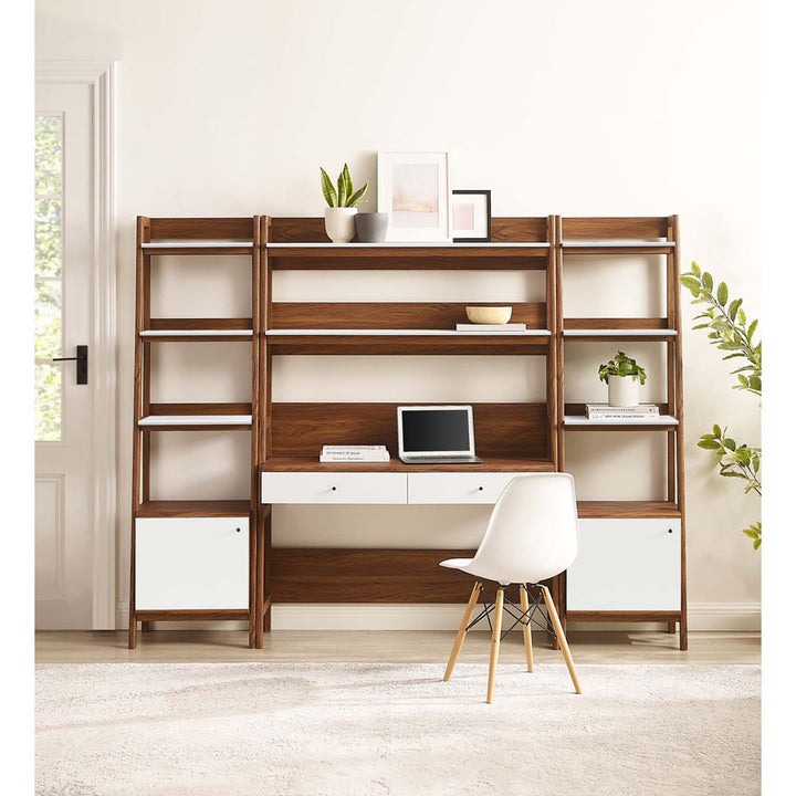 Modway Bixby Wood Bookshelves - Set of 2 Modway Color: Walnut/White