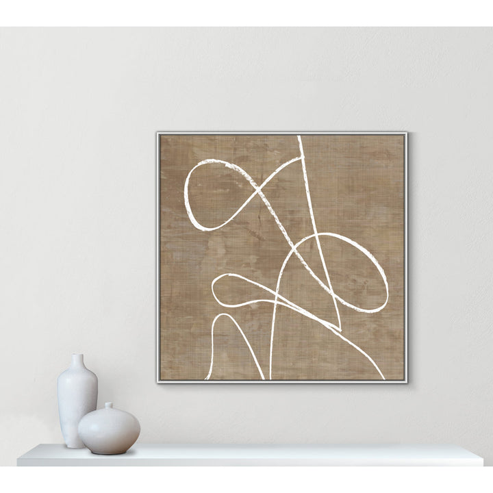 Swooping Lines - Floater Frame Painting on Canvas Joss & Main Size: 46.5" H x 46.5" W x 2" D Format: White