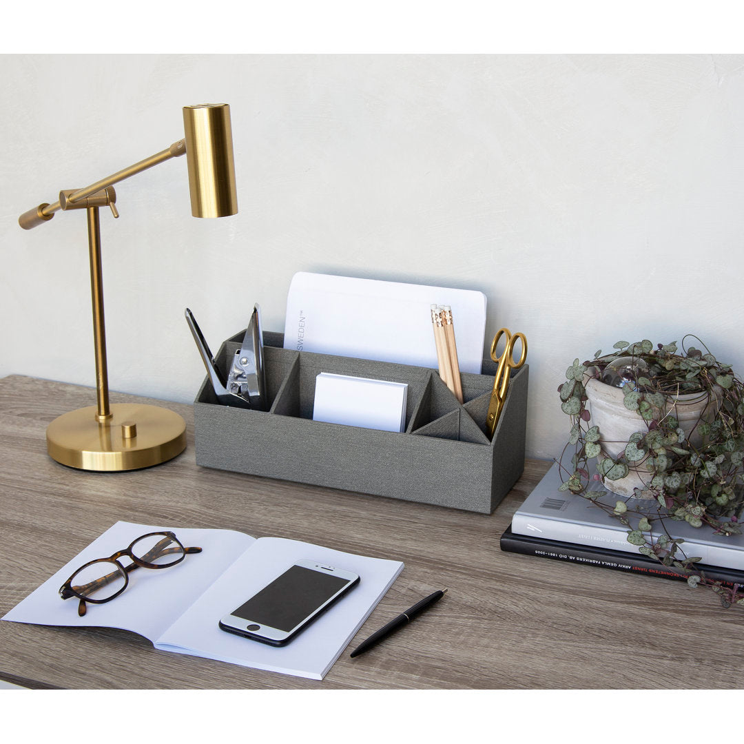 Elisa Desk Supplies Organizer Bigso Color: Canvas Grey