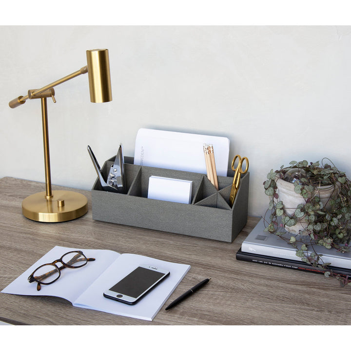 Elisa Desk Supplies Organizer Bigso Color: Canvas Grey