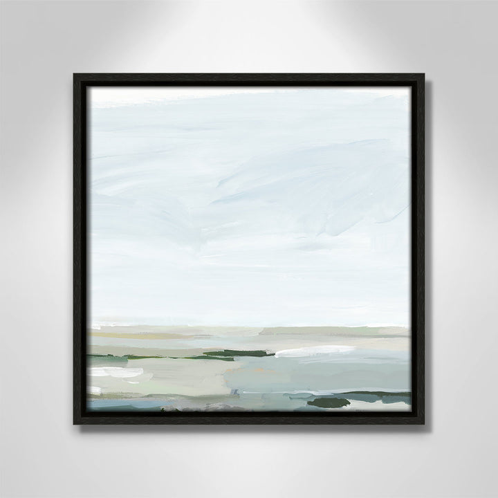 Pure Stillness - Floater Frame Painting Print on Canvas Joss & Main Size: 13.5" H x 13.5" W x 2" D Format: Espresso