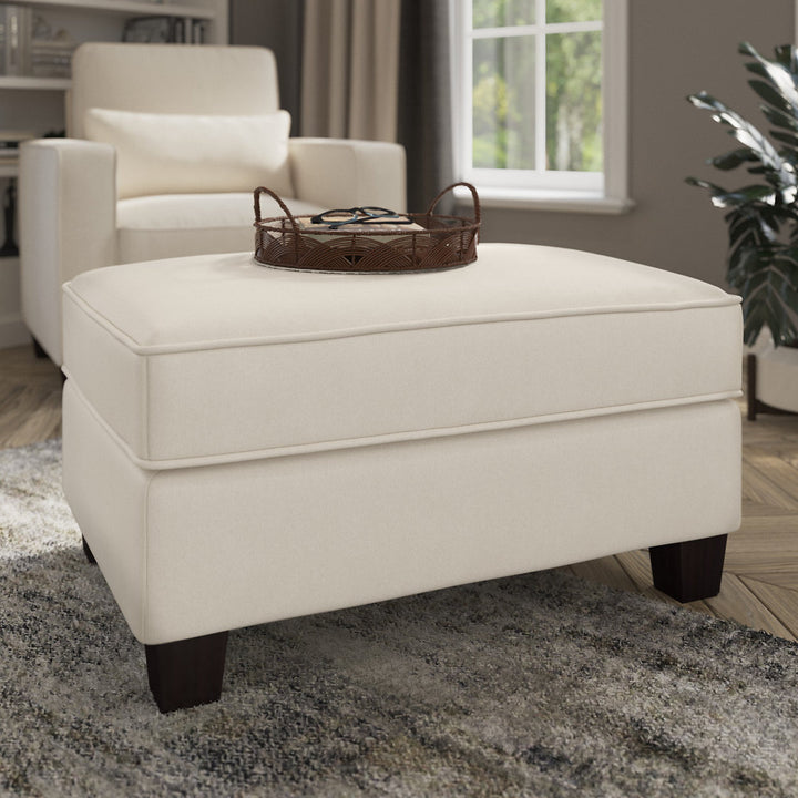 Alitza 34.49'' Wide Rectangle Storage Ottoman Wade Logan® Body Fabric: Cream