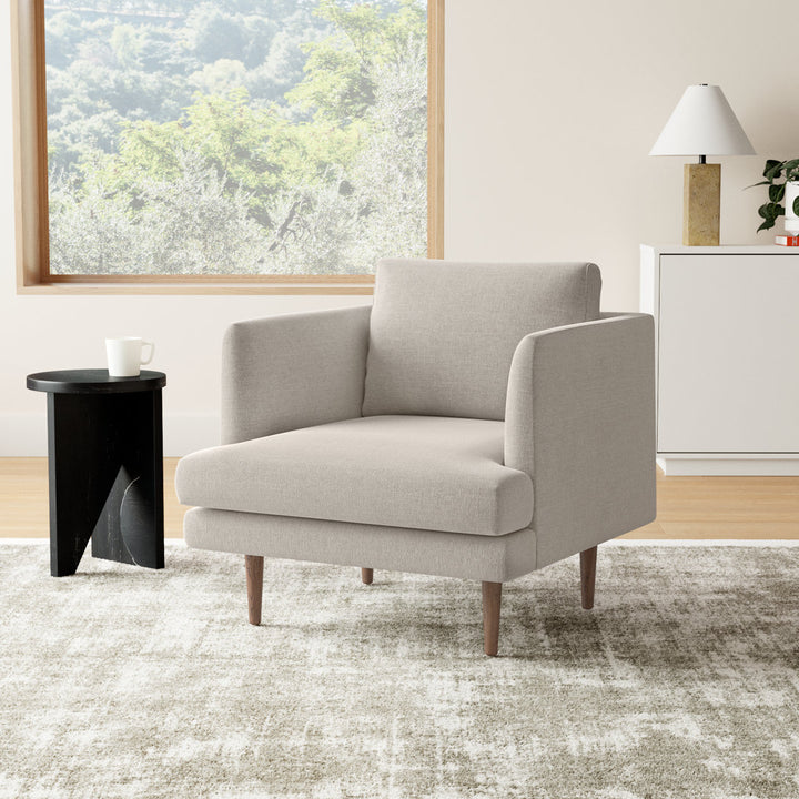Miller Upholstered Armchair AllModern Fabric: Venga Light Grey Performance Cross Weave