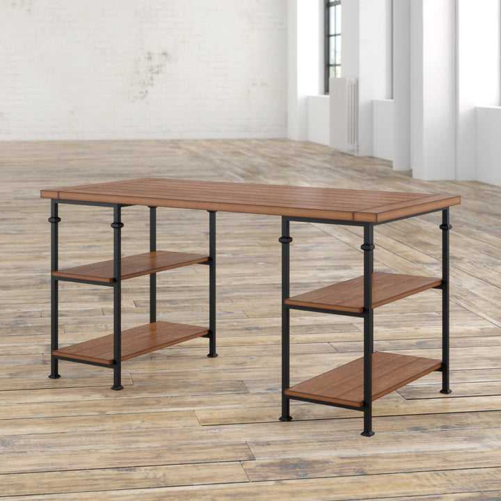 Zona Solid Wood Desk Mercury Row® Color: Rustic Oak