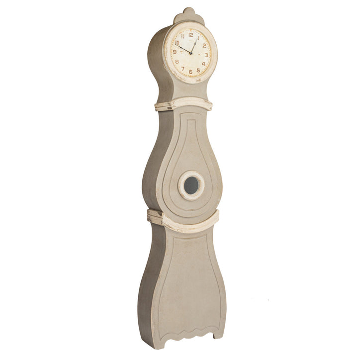 Knupp Tall Distressed Wood Grandfather Style Wall Clock Ophelia & Co.