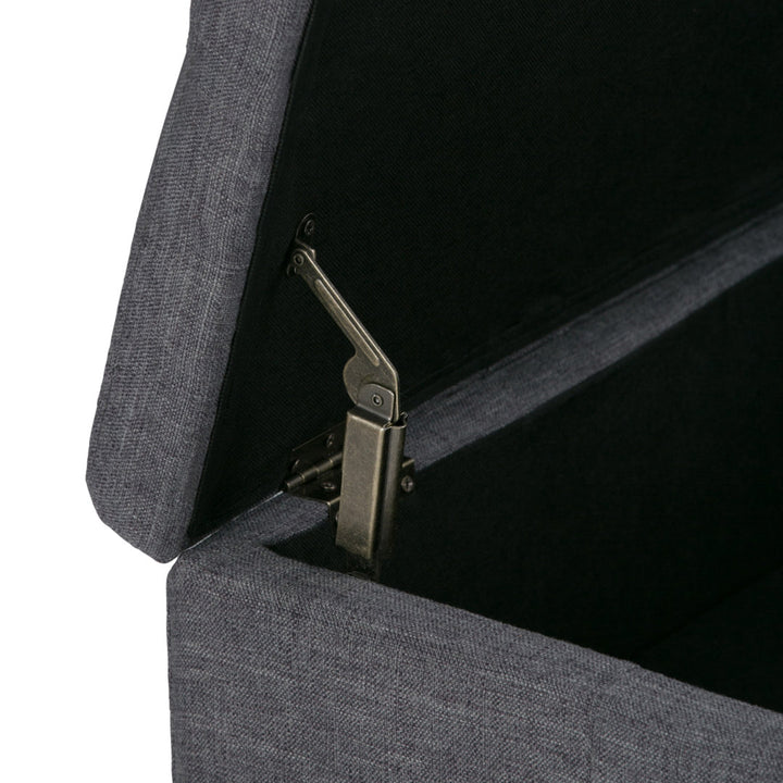 Dover Square Coffee Table Storage Ottoman,Assembled Simpli Home Fabric: Slate Gray