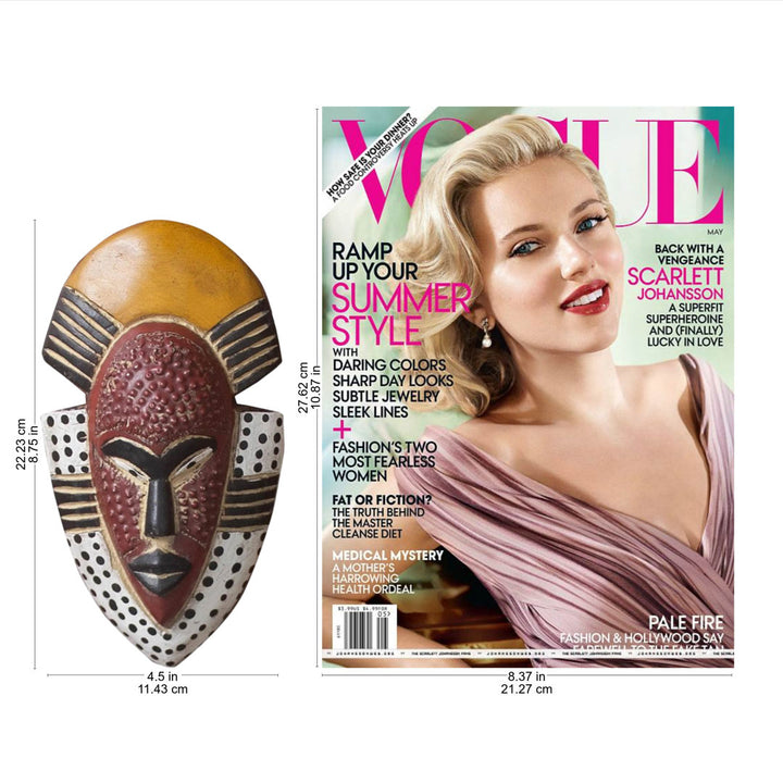 Happiness Hand Carved West African Sese Wood Wall Decor Mask World Menagerie