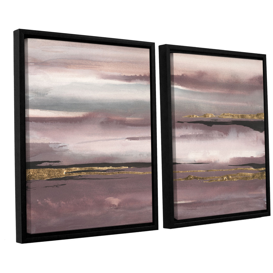 Gilded Storm I 2 Piece Framed Painting Print on Canvas Set Mercer41 Size: 48" H x 32" W x 2" D
