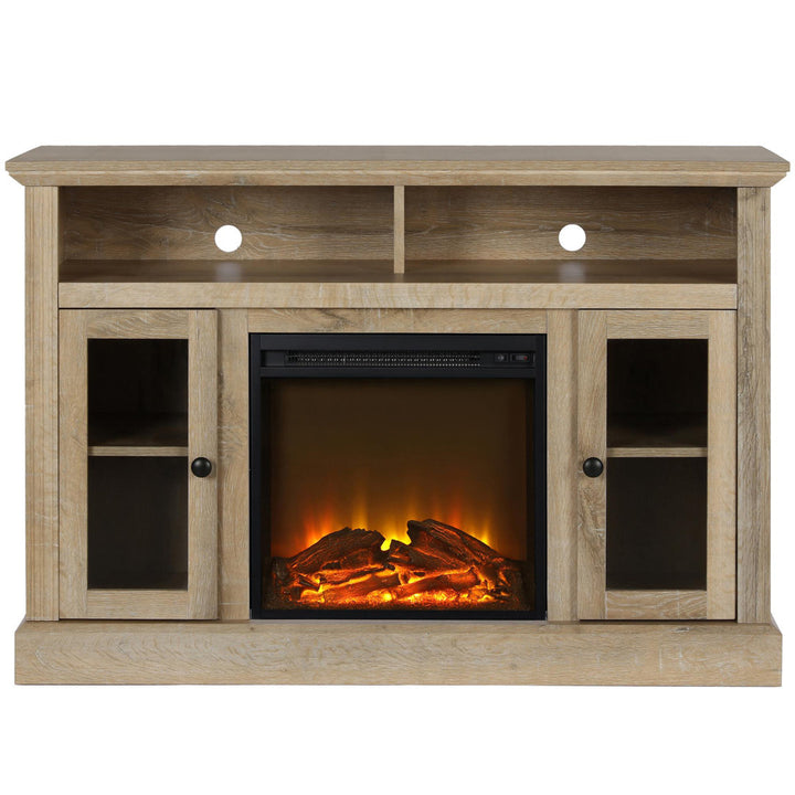 Tucci TV Stand for TVs up to 50" with Electric Fireplace Included Darby Home Co Color: Natural
