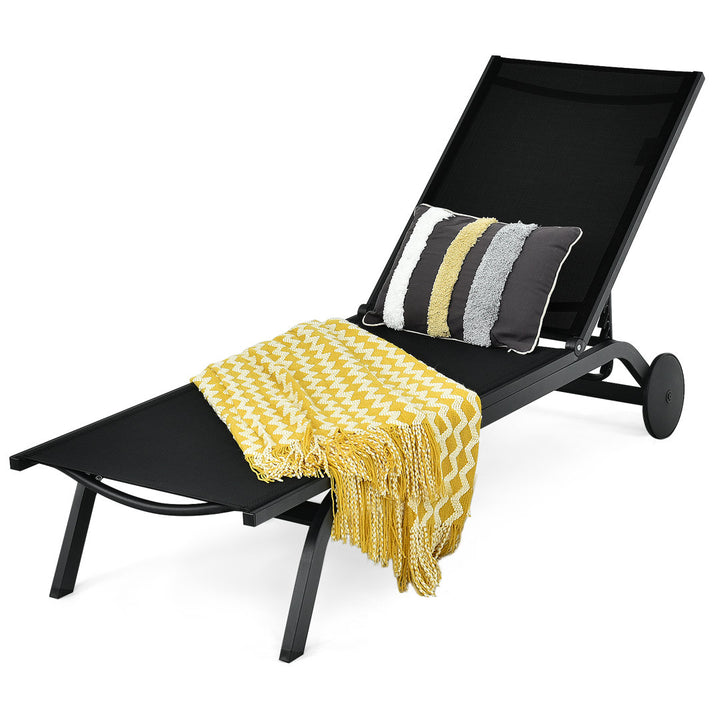 Ermalinda 76'' Long Reclining Single Chaise Arlmont & Co. Color: Black