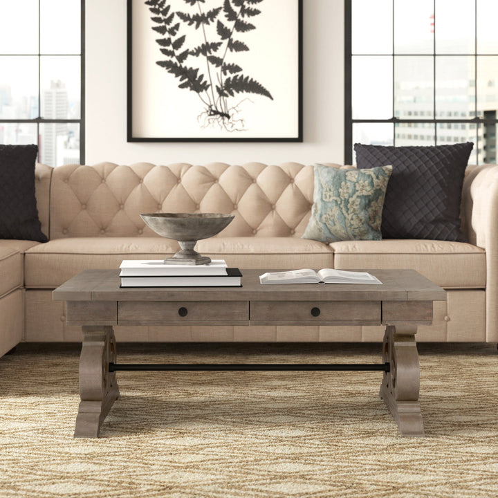 Ellenton Trestle Coffee Table with Storage Greyleigh™ Color: Dove Tail Gray