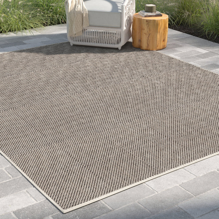 Leia Ivory/Charcoal Gray Indoor / Outdoor Area Rug Sand & Stable™ Rug Size: Rectangle 9' x 12'