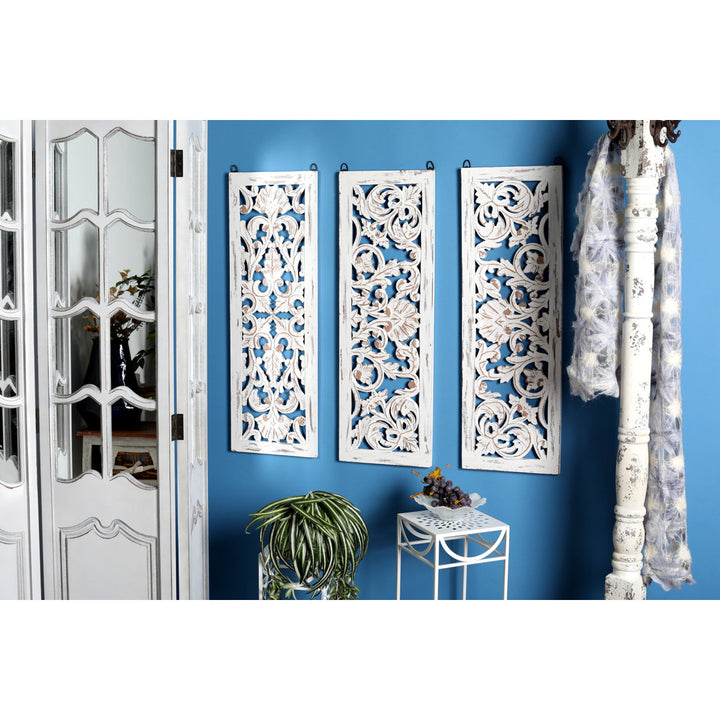 Wooden Handmade Intricately Carved Floral Home Wall Decor Kelly Clarkson Home