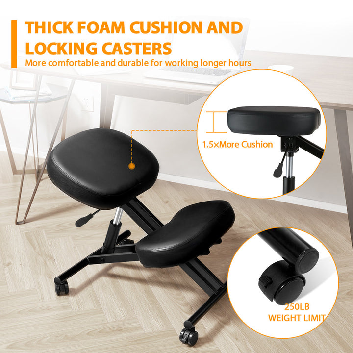 Ergonomic Kneeling Chair, Height Adjustable Stool With Thick Foam Cushions For Home And Office Inbox Zero