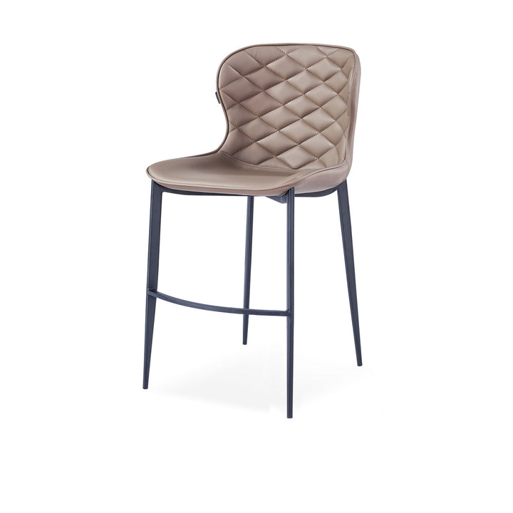 Albert Upholstered Bar & Counter Stool Upper Square™ Upholstery Color: Taupe, Base Color: Black Seat Height: Counter Stool (24” Seat Height)