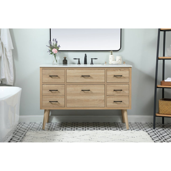 Burkley 48'' Single Bathroom Vanity Set Mercury Row® Base Finish: Mango Wood