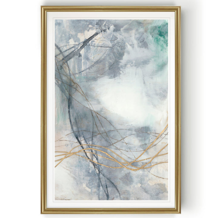 Undulating Oro II - Painting Print on Canvas Etta Avenue™ Size: 26.5" H x 36.5" W x 1.5" D Format: Gold Framed