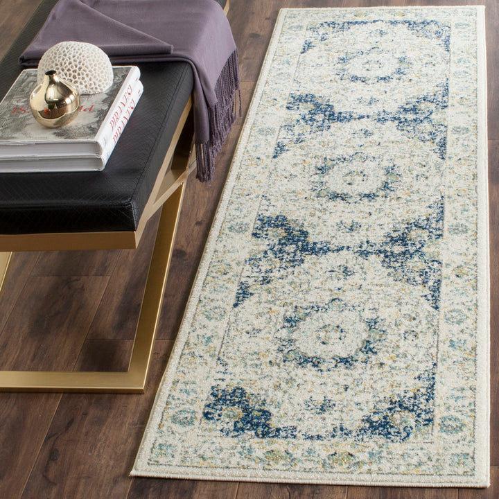 Annette Oriental Ivory/Blue Area Rug Langley Street® Rug Size: Runner 2'2" x 9'