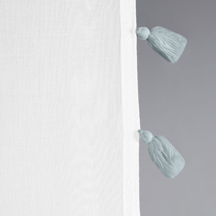 Brackett 100% Cotton Solid Semi-Sheer Rod Pocket Single Curtain Panel Dakota Fields Curtain Color: Blue