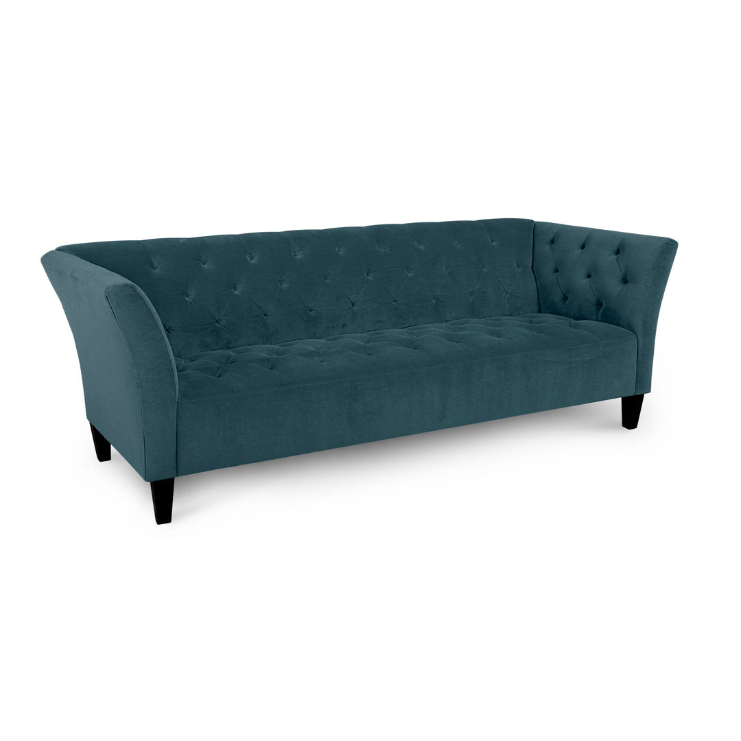 Carruth 91" Flared Arm Sofa Mercer41 Body Fabric: Bella Lagoon Performance Velvet