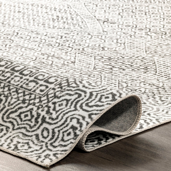 Hart SpinClean Abstract Tribal Machine Washable Area Rug Dakota Fields Rug Size: Rectangle 9'6" x 13'6"