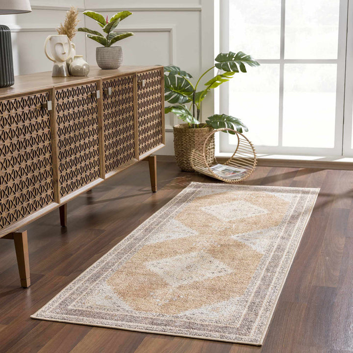 Albar Moroccan Machine Washable Brown Area Rug Foundry Select Rug Size: Runner 2'7" x 10'2"