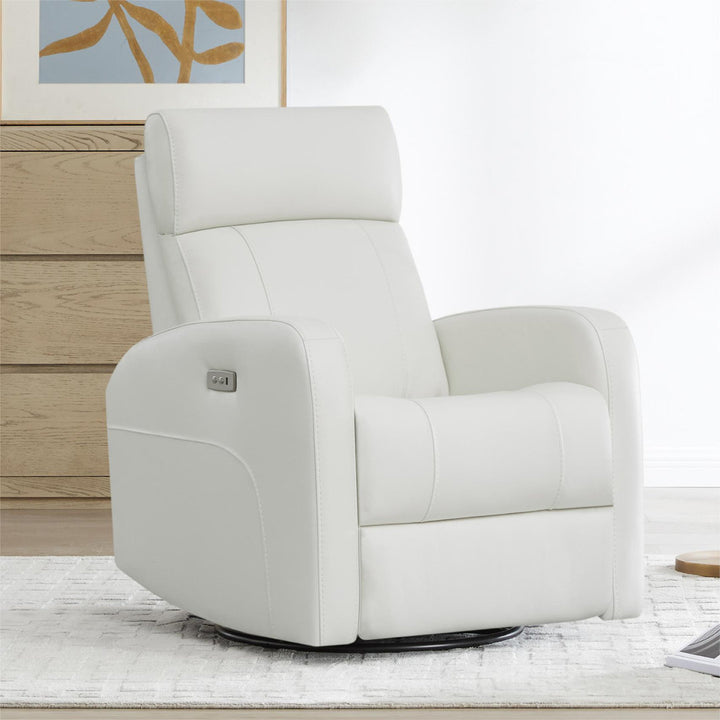 Arrianna-Fiona Genuine Leather Swivel Power Recliner Wade Logan® Upholstery Color: White Genuine Leather