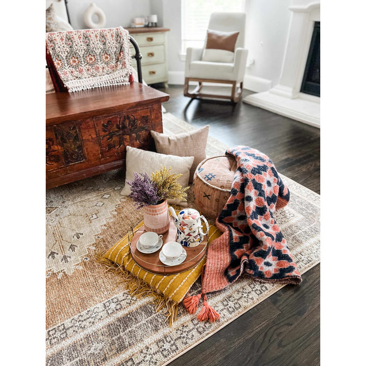 Albar Moroccan Machine Washable Brown Area Rug Foundry Select Rug Size: Rectangle 7'10" x 10'