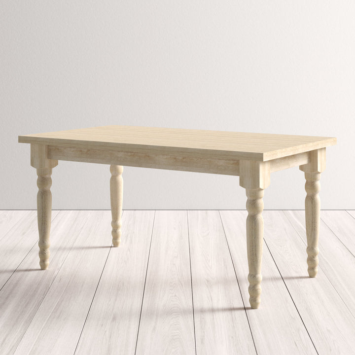 Valerie Dining Table Grain Wood Furniture Color: Off White