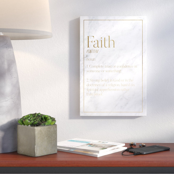 Faith Typography - Textual Art Print on Canvas Ivy Bronx Size: 24" H x 16" W x 1.5" D